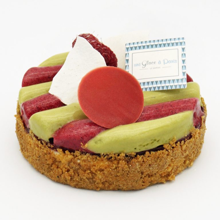 Tarte Framboise Thé Vert Matcha par Une Glace à Paris
